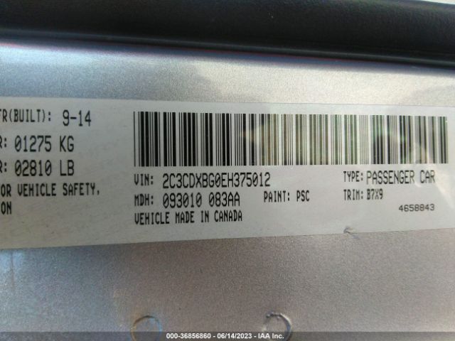 2C3CDXBG0EH375012 Dodge Charger Se