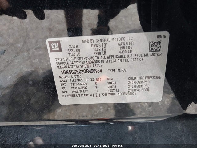 Chevrolet Tahoe Ltz 2016 1GNSCCKC3GR456984 Image 9