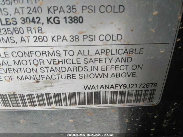 WA1ANAFY9J2172679 Audi Q5 Premium/tech Premium