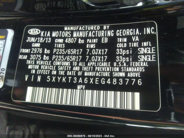 5XYKT3A6XEG483776 KIA SORENTO LX