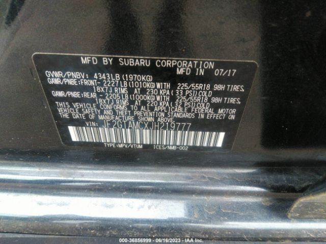 JF2GTAMCXJH219777 Subaru Crosstrek Limited