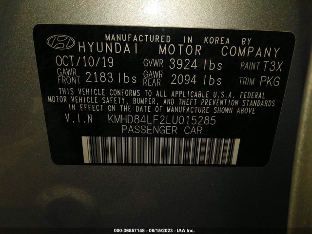 Hyundai ELANTRA SEL 2020 KMHD84LF2LU015285 Image 16
