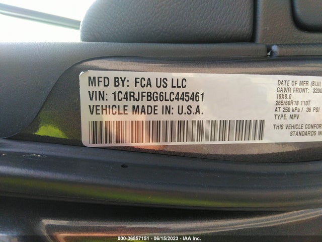 1C4RJFBG6LC445461 Jeep Grand Cherokee Limited