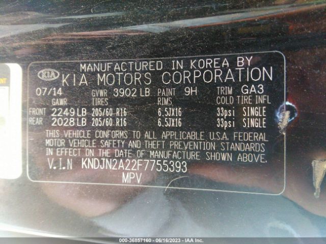 KNDJN2A22F7755393 KIA Soul Base