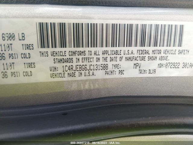1C4RJEBG6JC131588 Jeep Grand Cherokee Limited