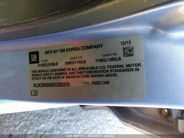 KL8CB6S9XEC503376 Chevrolet Spark Ls Auto