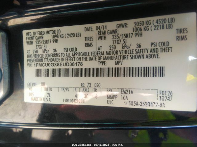 1FMCU0GX8EUD38178 Ford ESCAPE SE
