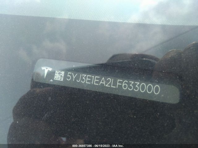 5YJ3E1EA2LF633000 Tesla Model 3 Standard Range