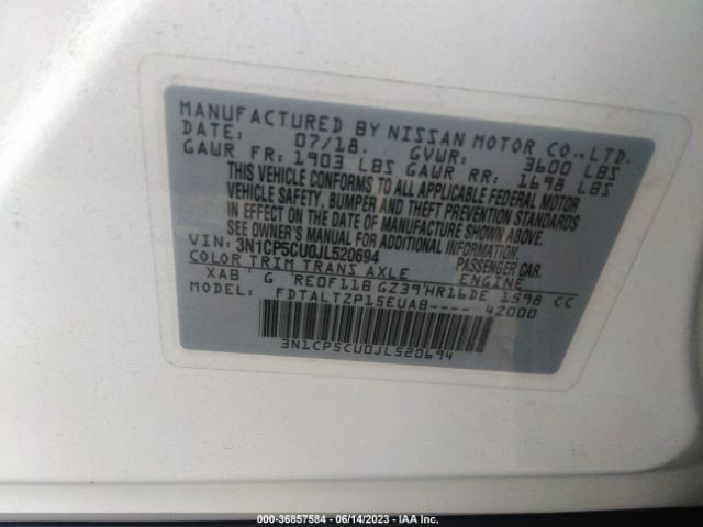 3N1CP5CU0JL520694 Nissan KICKS SR