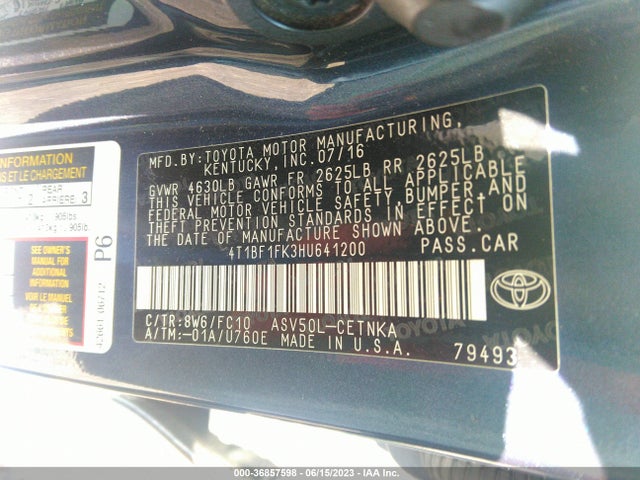 Toyota CAMRY LE 2017 4T1BF1FK3HU641200 Image 11