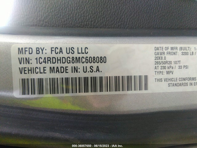 Dodge Durango Gt Plus 2021 1C4RDHDG8MC608080 Image 9