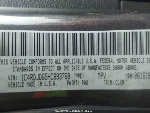 1C4RDJDG5HC893768 Dodge DURANGO GT
