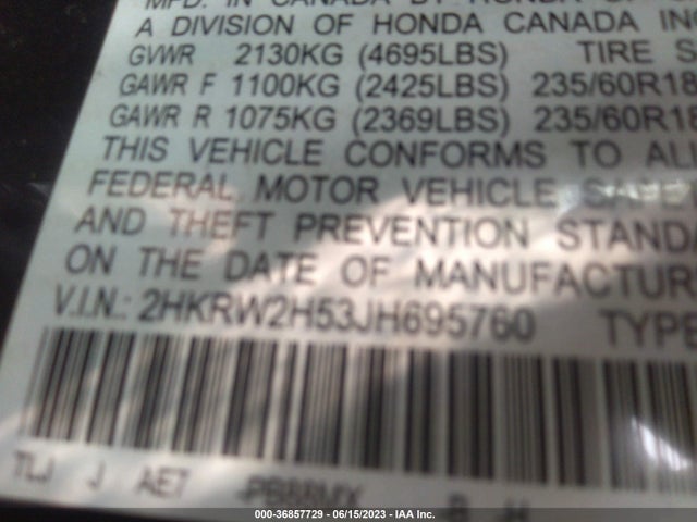 Honda CR-V EX 2018 2HKRW2H53JH695760 Image 16