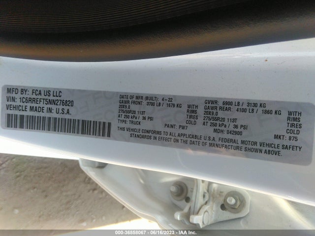 1C6RREFT5NN276820 RAM 1500 Big Horn