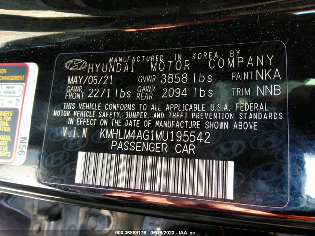 Hyundai ELANTRA SEL 2021 KMHLM4AG1MU195542 Image 9