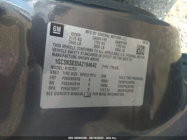 2010 CHEVROLET SILVERADO 1500 LT VIN: 1GCSKSE35AZ184642