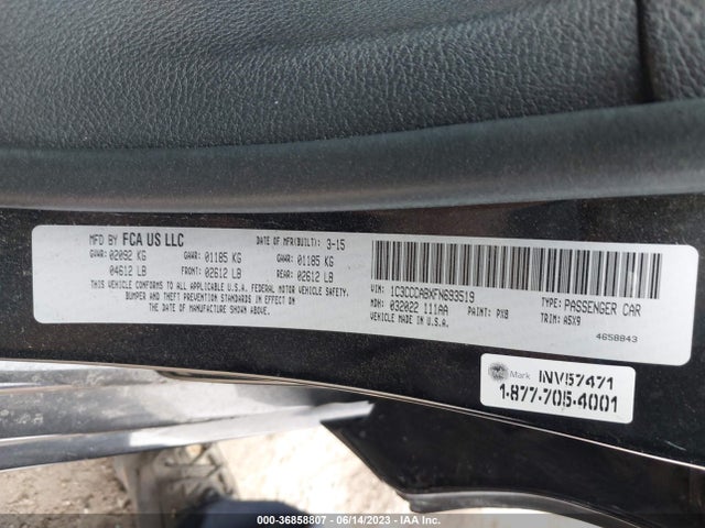 Chrysler 200 Limited 2015 1C3CCCABXFN693519 Image 9