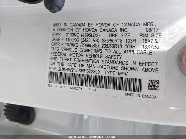 Honda CR-V EX 2017 2HKRW2H5XHH672390 Image 9
