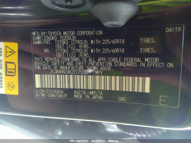 JTJBARBZ4K2217528 Lexus Nx Nx 300