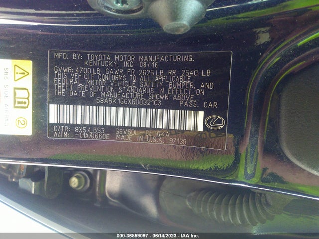 58ABK1GGXGU032103 Lexus ES 350