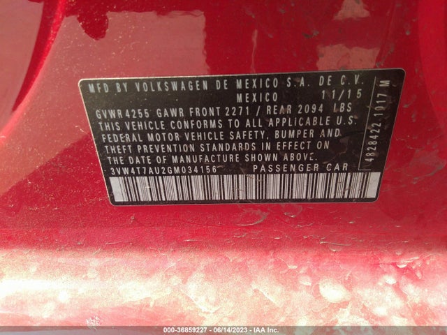 3VW4T7AU2GM034156 Volkswagen Golf Gti Se
