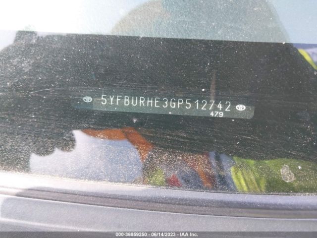 5YFBURHE3GP512742 Toyota COROLLA LE