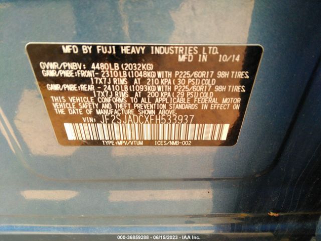 JF2SJADCXFH533937 Subaru Forester 2.5i Premium