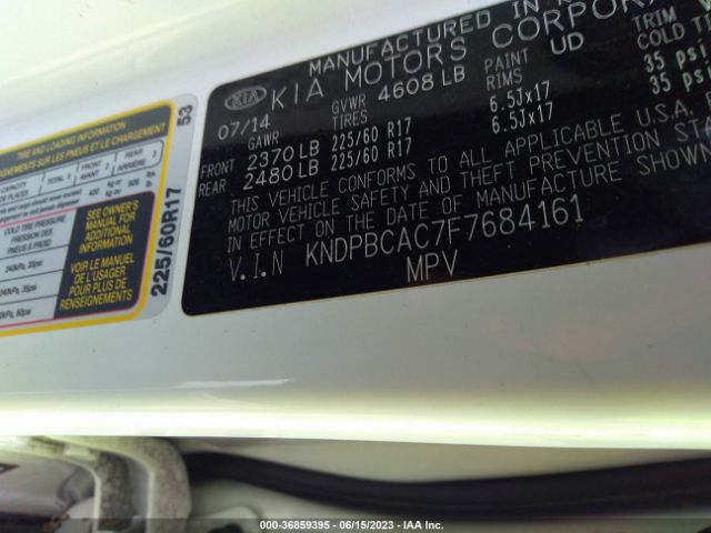 KNDPBCAC7F7684161 KIA Sportage Lx