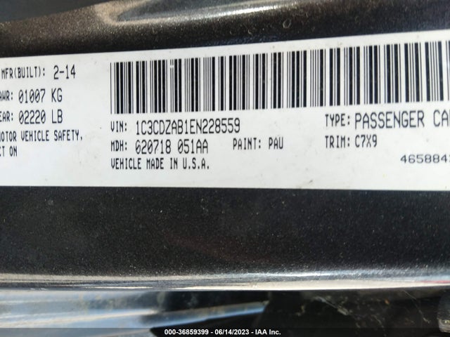 Dodge AVENGER SE 2014 1C3CDZAB1EN228559 Image 9
