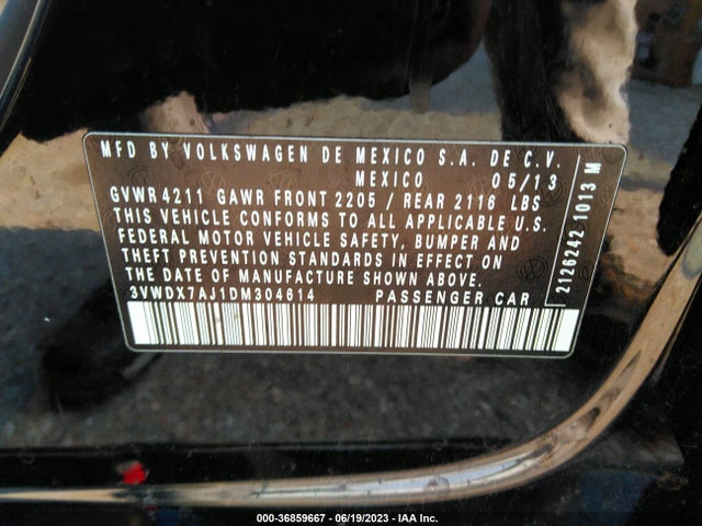2013 VOLKSWAGEN JETTA SEDAN SE W/CONVENIENCE VIN: 3VWDX7AJ1DM304614