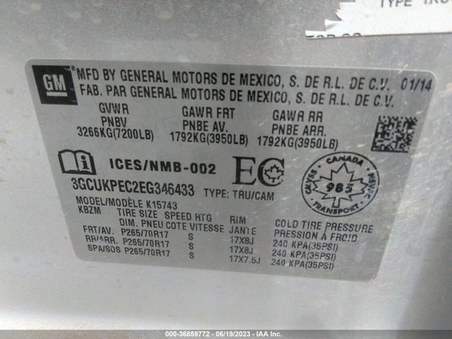 Chevrolet Silverado 1500 Work Truck 2014 3GCUKPEC2EG346433 Image 9