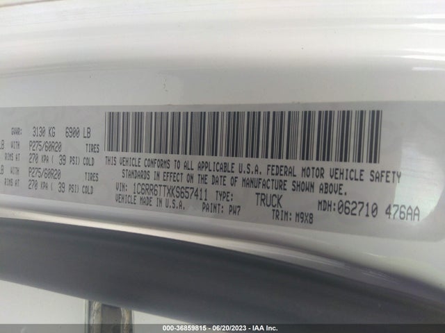 1C6RR6TTXKS657411 RAM 1500 Classic Big Horn