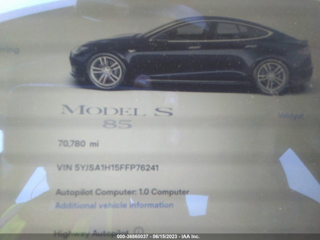 5YJSA1H15FFP76241 Tesla Model S Kwh Battery