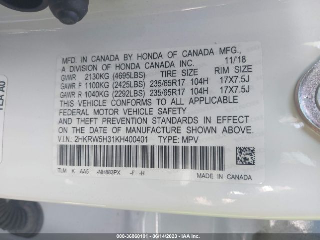Honda CR-V LX 2019 2HKRW5H31KH400401 Image 16