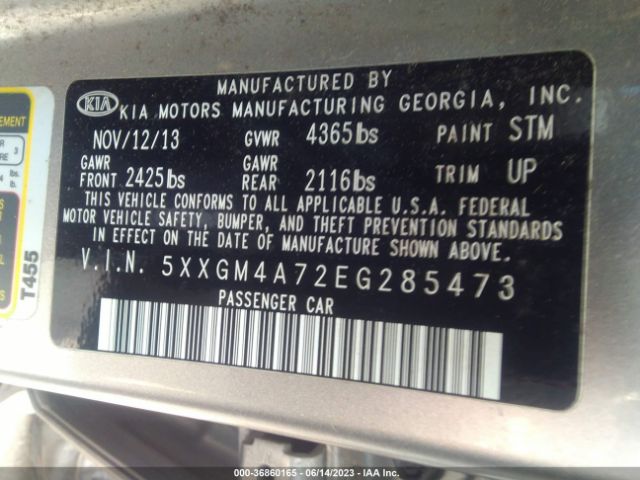 5XXGM4A72EG285473 KIA Optima Lx