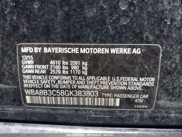 WBA8B3C58GK383803 BMW 3 Series 340i