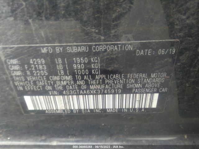 4S3GTAA6XK3745919 Subaru Impreza