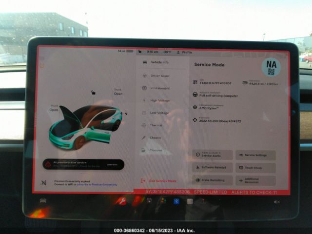 5YJ3E1EA7PF485206 Tesla MODEL 3