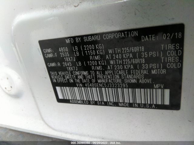 4S4BSENC5J3323295 Subaru Outback Limited
