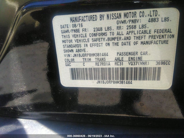 JN1BJ0RP8HM381464 Infiniti QX50