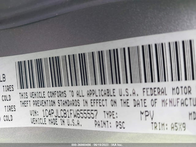 1C4PJLCB1FW655557 Jeep Cherokee Latitude
