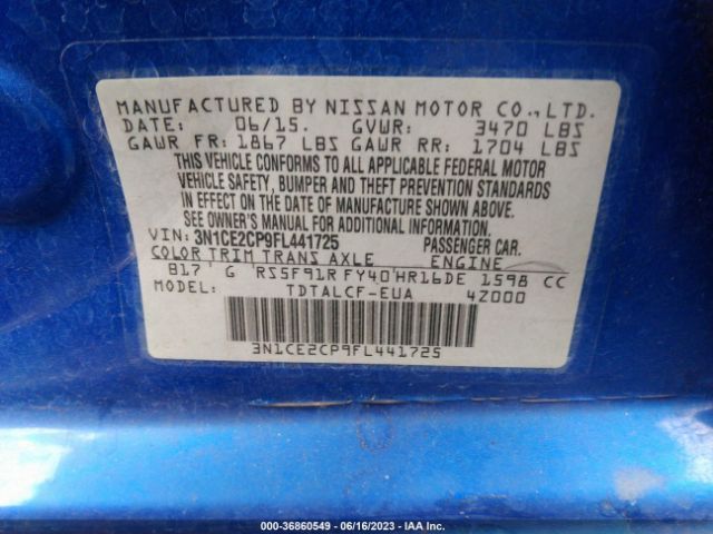 3N1CE2CP9FL441725 Nissan Versa Note S