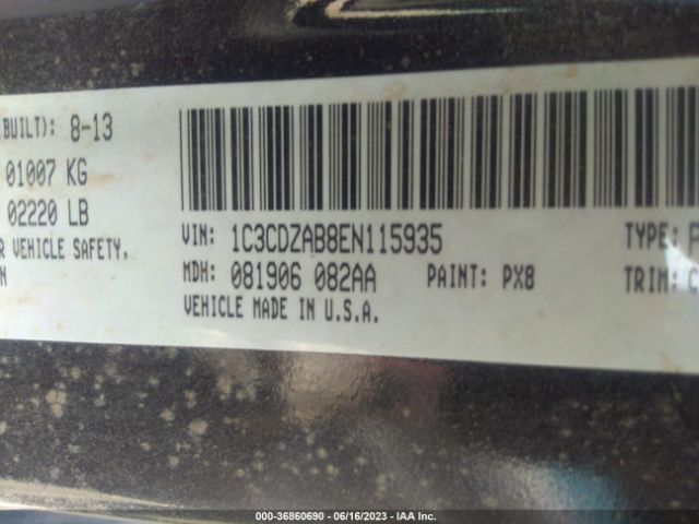 1C3CDZAB8EN115935 Dodge AVENGER SE