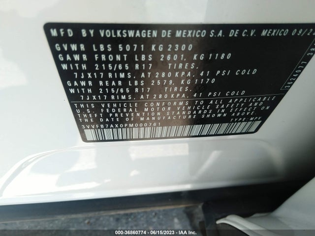 3VVFB7AX0PM000761 Volkswagen TIGUAN S