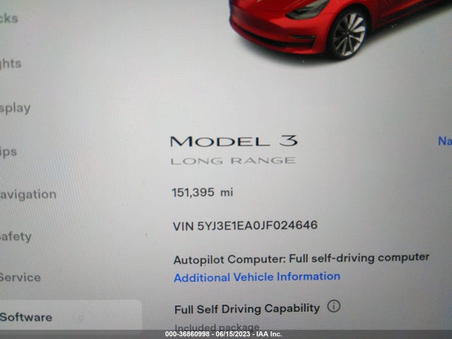 Tesla Model 3 Range Battery 2018 5YJ3E1EA0JF024646 Image 7