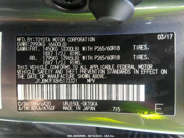 JTJBM7FX8H5173321 Lexus Gx Gx 460