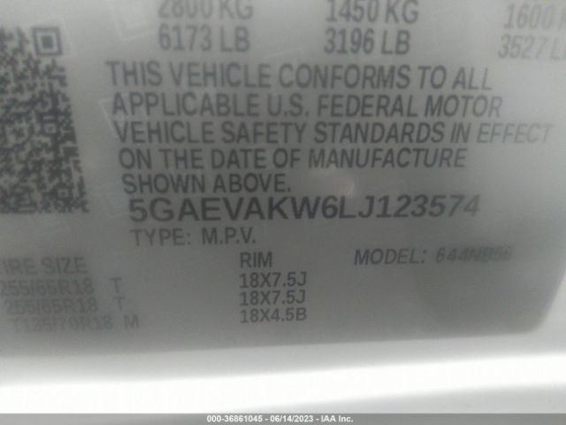 5GAEVAKW6LJ123574 Buick Enclave Essence