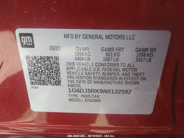 1G6DJ5RK9N0122592 Cadillac Ct4 Luxury