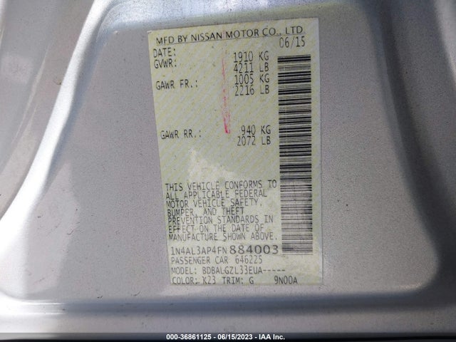 Nissan ALTIMA 2.5 2015 1N4AL3AP4FN884003 Image 16
