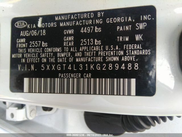 5XXGT4L31KG289488 KIA Optima Lx